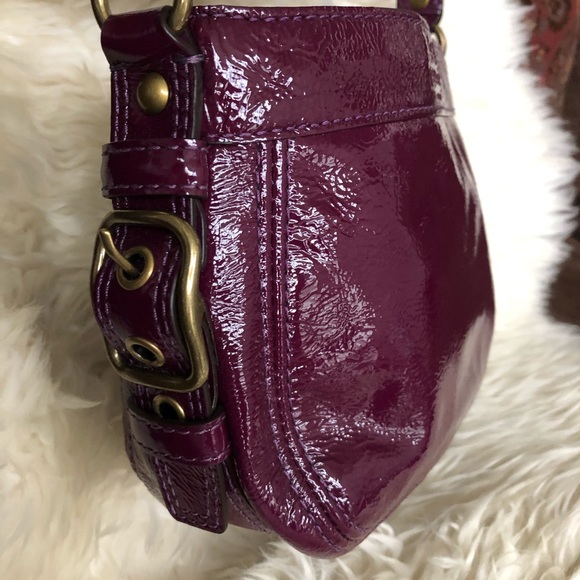 Purple Cranberry Coach Patent Leather Mini Bag - Picture 5 of 16